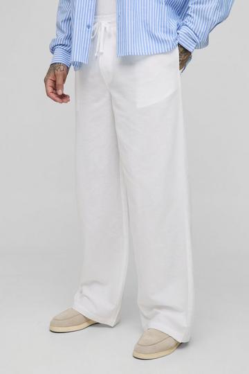 Tall - Pantalon baggy à taille élastiquée white