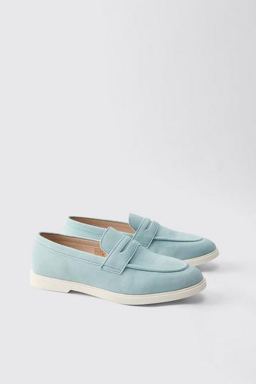Faux Suede Saddle Loafer grey