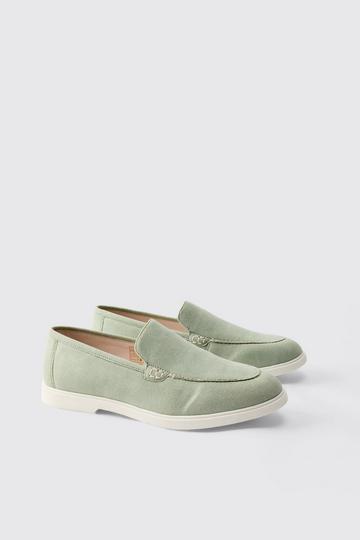 Faux Suede Loafer sage