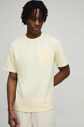 Basic T-Shirt Met Crewneck En Zakken yellow