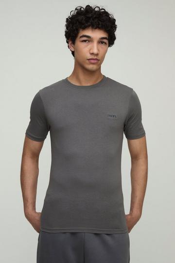 MENS. Basic Muscle Fit T-Shirt Met Crewneck charcoal