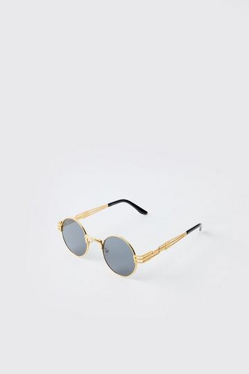 Metallic Gold Round Sunglasses