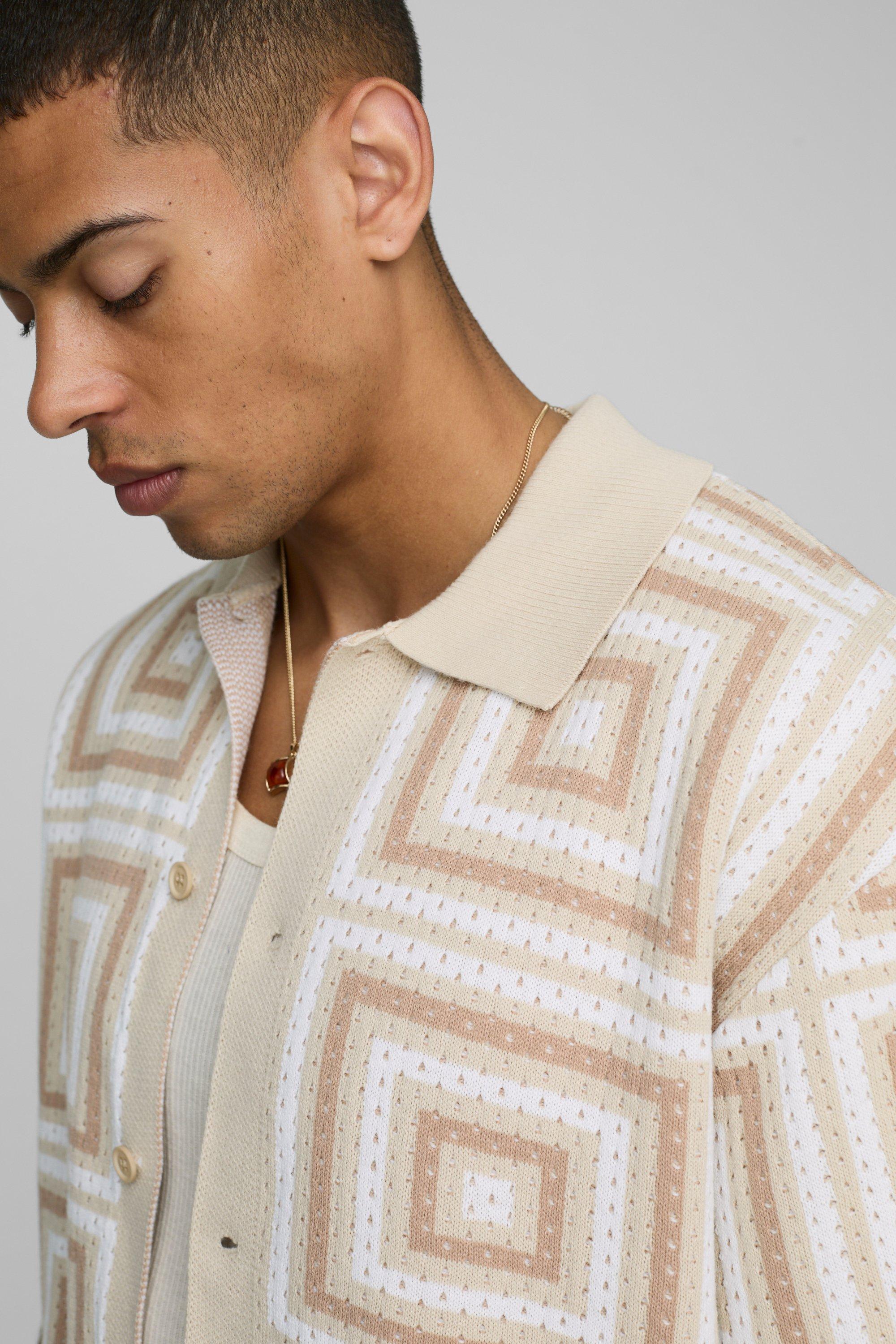 Oversized Boxy Crochet Knitted Shirt | boohoo USA Oversized Boxy Crochet Knitted Shirt | boohoo USA