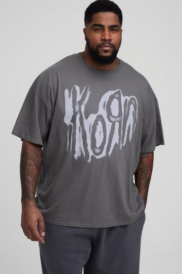 Plus Korn License Print T-Shirt charcoal