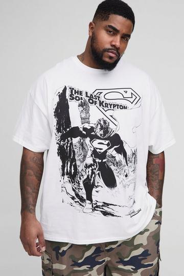 White Plus Superman License Print T-Shirt