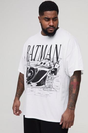 White Plus Batman License Print T-Shirt