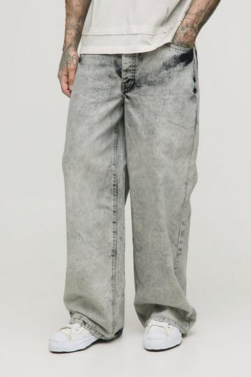 Tall Extreme Washed Baggy Fit Jeans grey