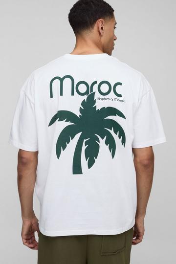 Oversized Morocco Palm Tree T-Shirt white