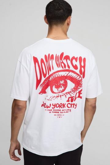 Oversized Don't Watch Slogan T-Shirt white