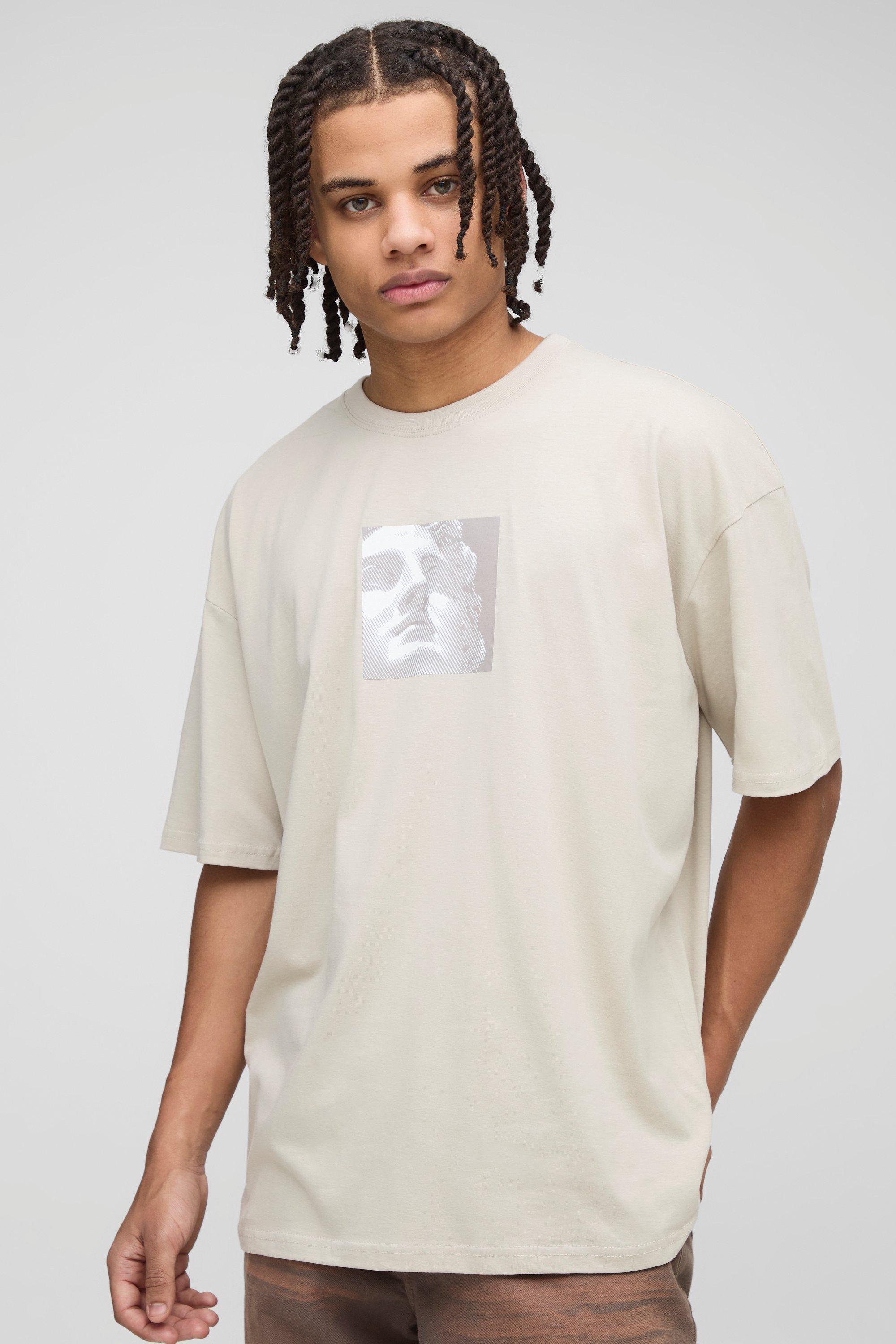 Oversized Statue Print T-Shirt