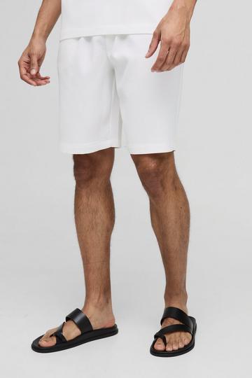 Geplooide Elastische Baggy Shorts ecru