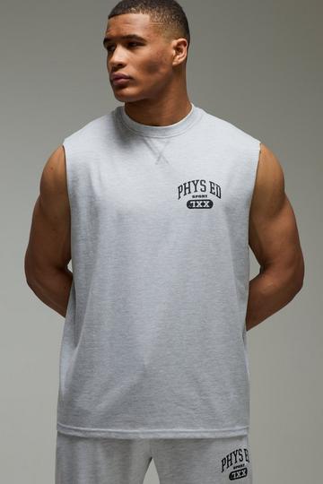 Man Active Oversized Phys Ed Tank Top grey marl