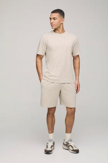 Basic T-Shirt and Short Set stone