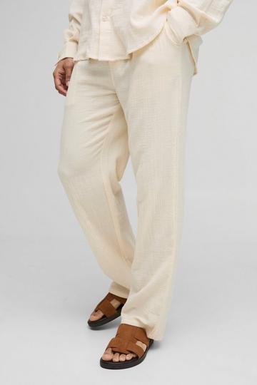 Ecru Wit Elastische Baggy Kaasdoek Broek