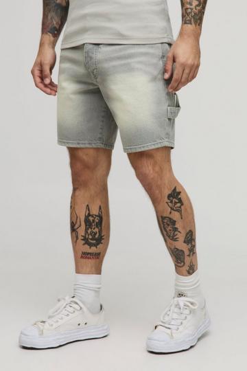 Getinte Denim Shorts Met Rechte Pijpen green