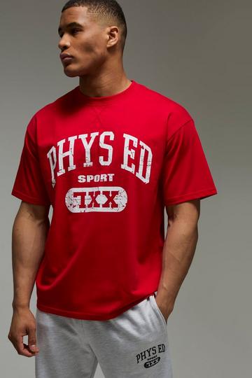 MAN Active Phys Ed Oversized T-Shirt red