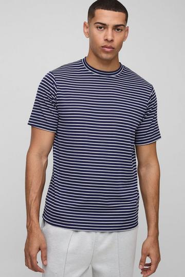 Regular Fit Stripe T-Shirt navy