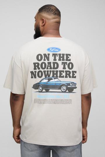 Plus Car Graphic Oversized T-Shirt stone