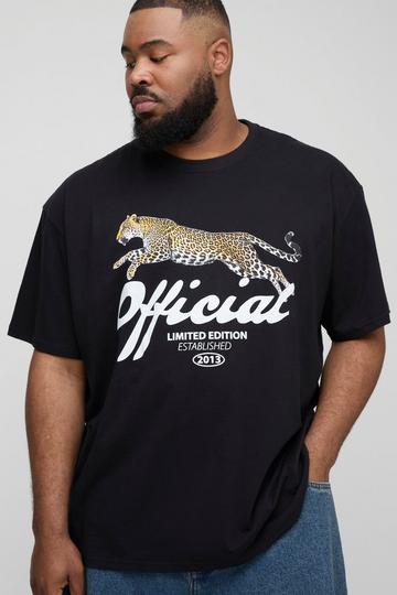 Plus Official Leopard Graphic Oversized T-Shirt black