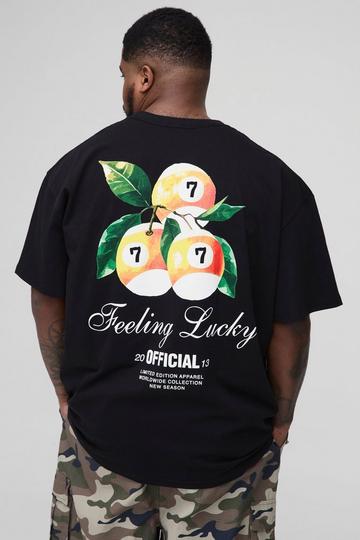 Plus Lucky 7 Ball Graphic Oversized T-Shirt black