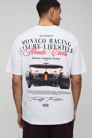 Oversized Monaco Racing T-Shirt white