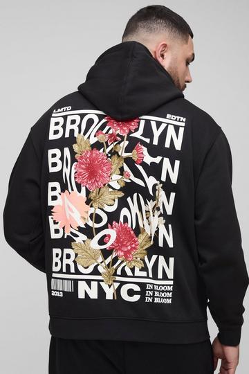 Plus Brooklyn Oversized Graphic Hoodie black