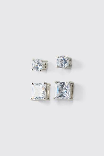 Oorbellen Met Steentjes (2 Stuks) silver