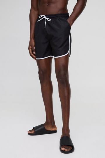 Regular Fit Runner Hem Swim Short black