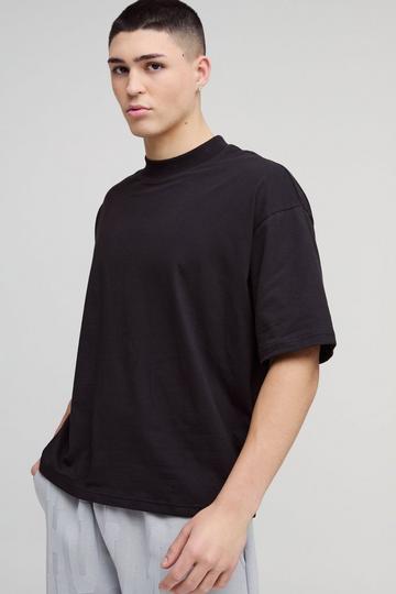 Oversized Boxy Extended Neck T-shirt black