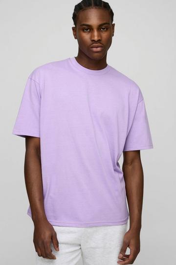 Oversized Basic Crew Neck T-shirt lilac