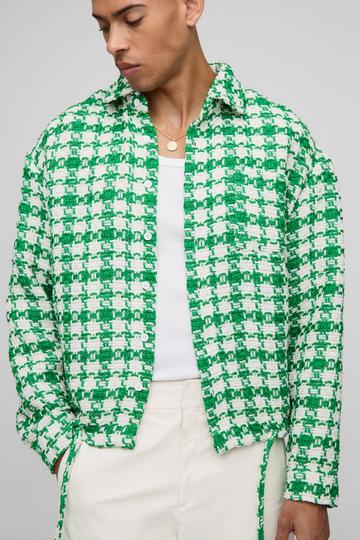 Oversize rutig skjorta med dragsko green