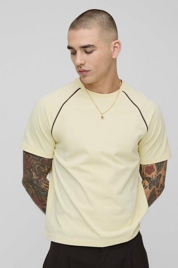 Boxy T-Shirt Met Contrasterende Biezen yellow