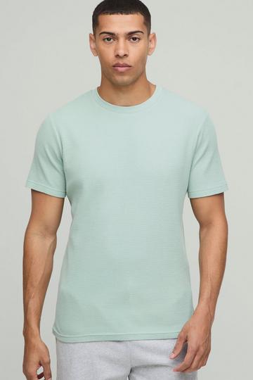 Slim Fit Waffle T-Shirt sage