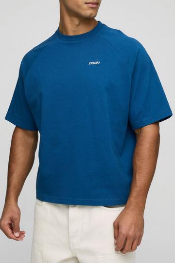 Oversized Boxy MAN Embroidered T-Shirt navy