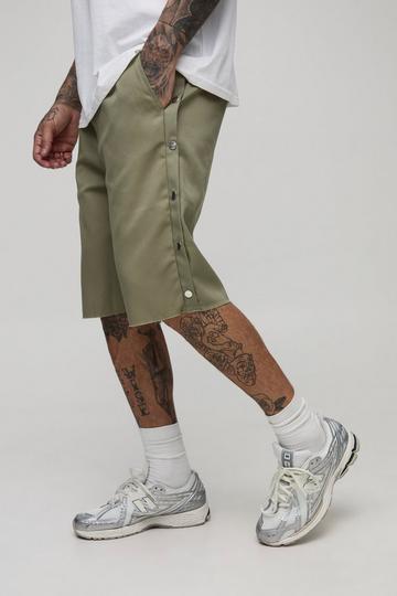 Tall Relaxed Fit Popper Side Drawcord Shorts light khaki