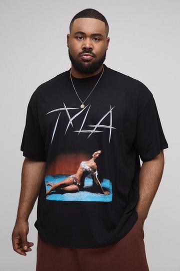 Plus Oversized Tyla License Print T-Shirt black