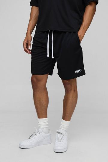 Man Middellange Baggy Mesh Shorts black