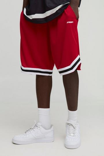 Man Middellange Mesh Basketbal Shorts red