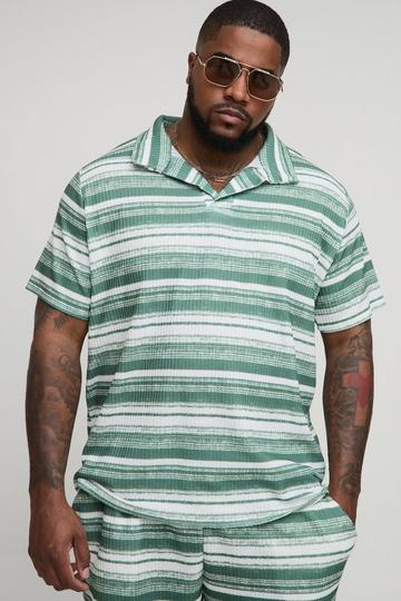 Plus Slim Revere Abstract Textured Polo multi