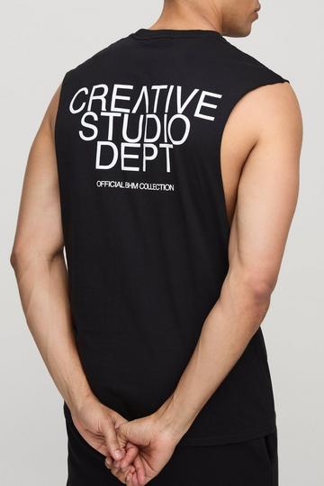 Creative Studio Tank Top Met Grote Armgaten black