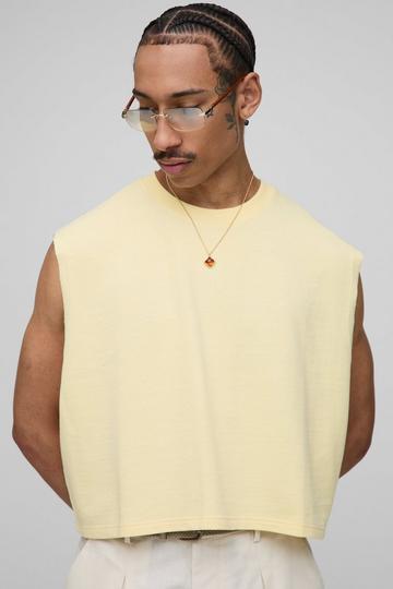 Oversized Boxy Loopback Hemd yellow