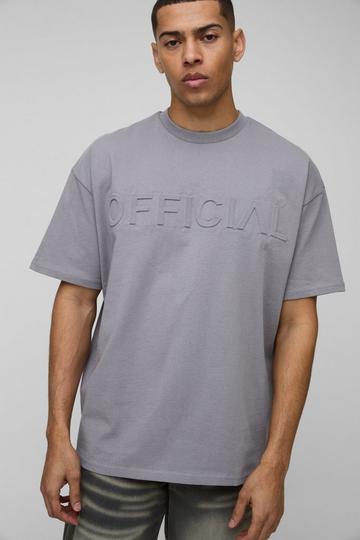 Oversized Heavyweight Official Embossed T-Shirt charcoal