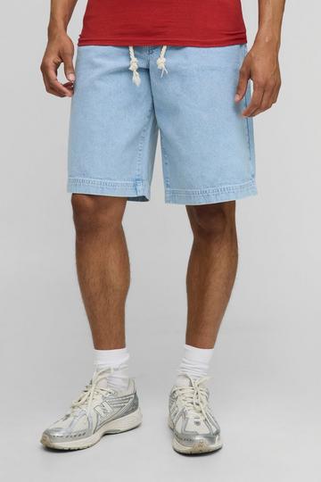 Lichtblauwe Regular Fit Joggingbroek Met Touwen Ceintuur light blue