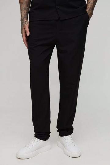 Tall Elasticated Waist Technical Stretch Slim Trousers black