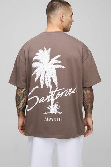 Oversized Palm Print T-Shirt & Short Set white