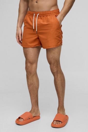 Short Length Plain Swim Short burnt orange