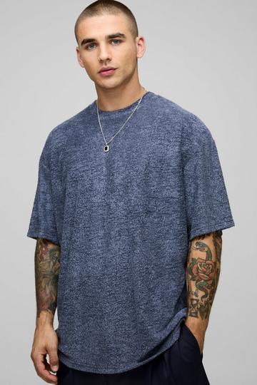 Oversized Textured T-Shirt navy