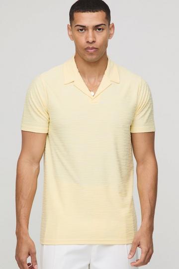 Slim Fit Revere Textured Polo yellow