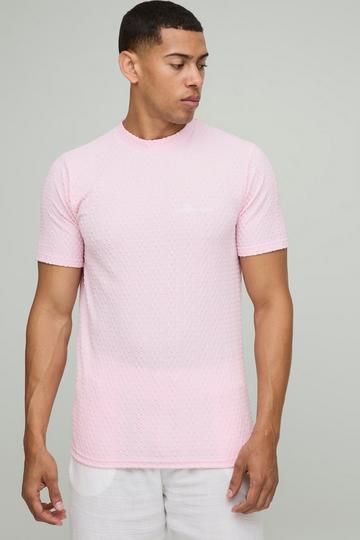 Slim Fit Embroidered T-Shirt pastel pink