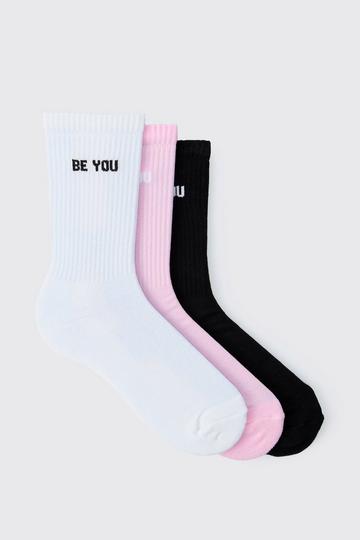 3 Pack Be You Pride Socks multi